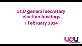 UCU GS election hustings 2024