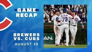 Game Highlights: Steele Gets MLB-Leading 15th Win, Cubs Bullpen Shuts Down Brewers | 8/29/23