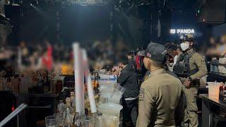 Chonburi governor leads large raid on Pattaya nightclub, 39 people detained for illegal drugs.