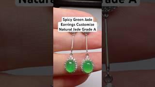 Spicy Green Jade Egg Earrings Customize#jewellery #earrings #ring #pendant #sapphire#amethyst #pearl