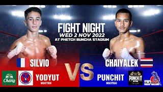 Punch it Muay Thai Fighter Chaiyalek VS Yodyut Fighter Silvio at Phetchbuncha Stadium