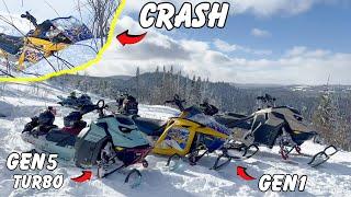 CHEAP VS EXPENSIVE SNOWMOBILE MOUNTAIN RIDING (CRASH)