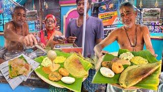 India’s 70 Years Old Man Selling BRAHMIN BREAKFAST Only 30₹/- | Nellore Food @IndianFoodExplorer ￼￼