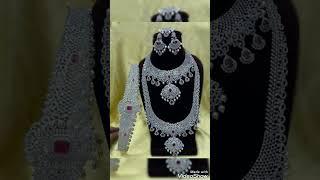 new model white stone bridal Jewellery set// stone wedding  set//reception wedding set for lehenga