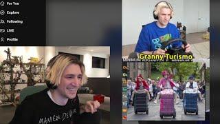 xQc Dies Laughing at Moxyy Trolling xQc while he Drives on iRacing