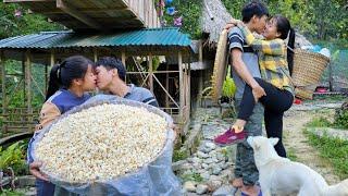 Daily life farm care, Popcorn popping process | Linh's Life