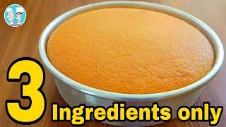 Easy Vanilla Sponge Cake [ Only 3 Ingredients ] Simple Sponge Cake Recipe