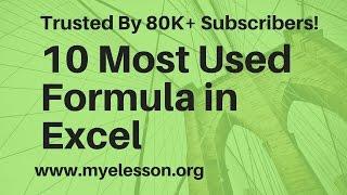 10 Most Used Formulas MS Excel