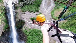 Would You Zip-Line Over This Waterfall in Ecuador? (Baños Travel Vlog)