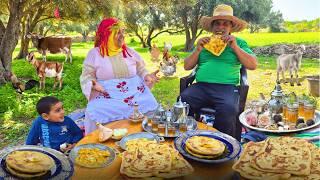Peaceful Moroccan Breakfast in Nature  | ASMR Tea Making Ritual