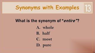 English Vocabulary Practice Test | Synonyms with Examples 13| Test Your English Vocabulary Skills