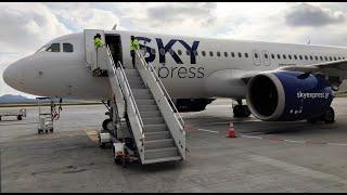 Sky Express Airbus A320NEO Full Flight to ATHENS! GoPro Hero 9 Wing/Engine View - 5K!