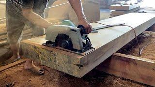 The Process Of Creating A Super Giant Tea Table From Solid Wood//Woodworking ideas