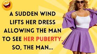  BEST JOKE OF THE DAY!  A Sudden Wind Lifts Her... Daily Jokes