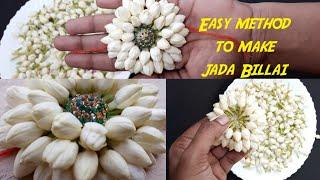 Easy method to make jadai billai |Jasmine flower billai | Bridal hair accessories | mallipoo billai