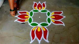 Aadivelli colour kolam designs|5*1 aadiperuku special kolam|Aadipooram kolam|Amazingrangoli