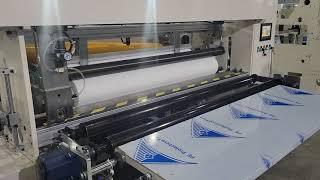 High speed tissue paper machine with color glue lamination device and two sets embossing roller