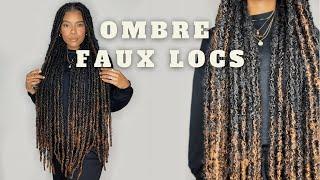 Long Ombre Distressed Faux Locs with Highlights X Shake-N-Go Pre-fluffed Poppin Twist