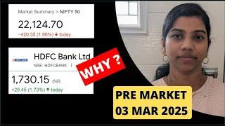 "Why HDFC Bank was +VE ?" Pre Market Reprot & Analysis, Nifty & Bank Nifty, 03 Mar 2025, Range