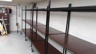 Basement Storage Improvements, Especially ULine H-3157 2' x 4' Shelving