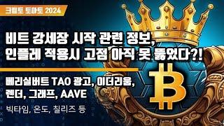 9/24) 비트 강세장 시작 관련 정보,인플레 적용시 고점 아직 못 뚫었다?! 베리실버트 TAO 광고, 이더리움,렌더, 그래프, AAVE