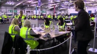 SCOTLAND: BALLOT COUNTING (CLOSE-UPS)