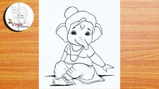 Beautiful Ganesh Drawing with Pencil | Easy Drawing | How to Draw Beautiful Ganpati