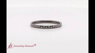 Scattered Diamond Wedding Band In Black Gold-FDEWB9647BG- Fascinating Diamonds