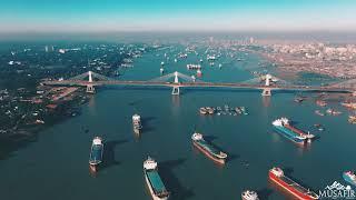 Shah Amanat Bridge over Karnaphuli River। কর্ণফুলী নদী । 4K Drone Footage । Musafir ।