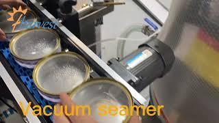 Best Seafood and Fish Vacuum Seamer Machine with Transparent Lid, Canned smoked seafood,Canning fish