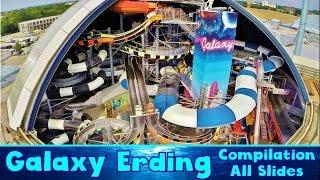 ALL BIG INDOOR WATER SLIDES at Galaxy Erding!! [Compilation]