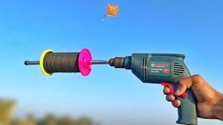 How To Fly Kite Using Drill Machine - मज़ा आ गया 