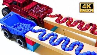 Marble Run Race  HABA Slope & Retro Truck, Garbage Truck Long Version　3