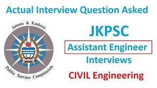 Actual Interview Question asked in JKPSC AE interviews | JKPSC AE CIVIL Interview Questions