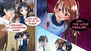 [Manga Dub] My coworker took me home after drinking, but her sister was my ex...!? [RomCom]