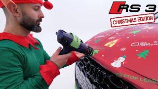 VINYL WRAP ASMR: A Step-by-Step Guide AUDI RS3 2024 HOOD | Christmas edition