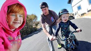 Niko Rides a BiG BiKE!!  Last Day of our Spring Break family vacation at the Bear Lake house!