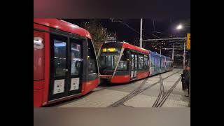 SYDNEY LIGHT RAIL at Night Central Chalmers St. Citadis X5 Trams