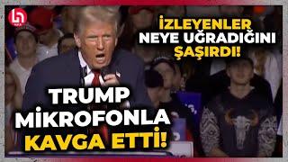 Donald Trump'tan mikrofona şoke eden hareket! "Fena halde pataklamamı ister misiniz?"