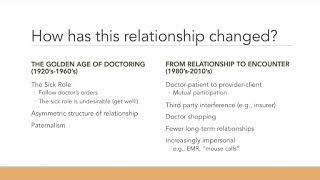 Lecture 8-1 - doctor patient relationship