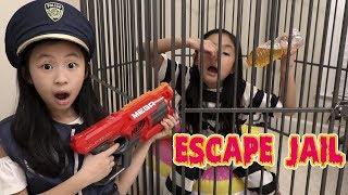 Pretend Play Police LOCKED UP Kaycee in NEW JAIL Playhouse ESCAPE