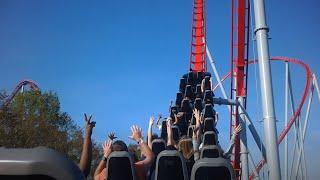 Thunder Striker - Carowinds - Back Row (4K HD POV) - March 2024