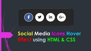 Social Media Icons Hover Effect using HTML & CSS