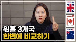 한국인이 가장 많이 가는 워홀3개국 비교하기! (Feat 영국vs호주vs캐나다)