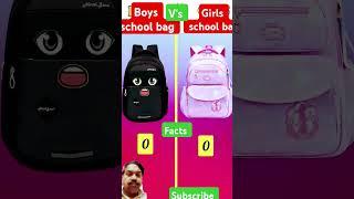 Boys school bag vs girls school bag facts