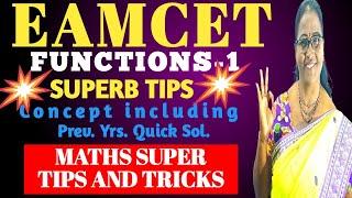 Functions-1 For EAMCET with Concept Amazing Shortcuts including Previous MATHS SUPER TIPS AND TRICKS