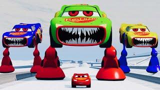 Epic Escape From McQueen Eater Giant Bot, Spider Eater Music Man Eater in BeamNG Compilation#42