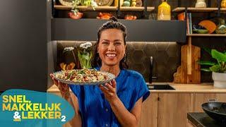 Indonesische tofu-omelet met ketjap-notensaus | Snel, Makkelijk & Lekker