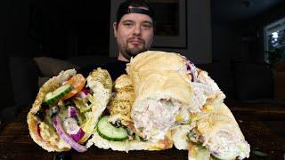 ASMR SUBWAY SANDWICHES MUKBANG; SPICY ITALIAN & TUNAFISH | DAVE KAY ASMR