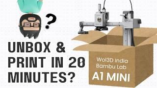 Bambu Lab A1 mini unboxing and setup | Wol3D India 3D Printer